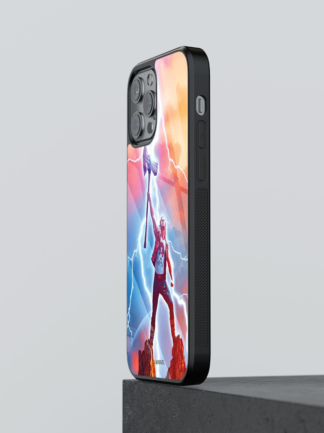 

macmerise Blue Printed Raise the Storm breaker iPhone 13 Pro Glass Phone Back Case