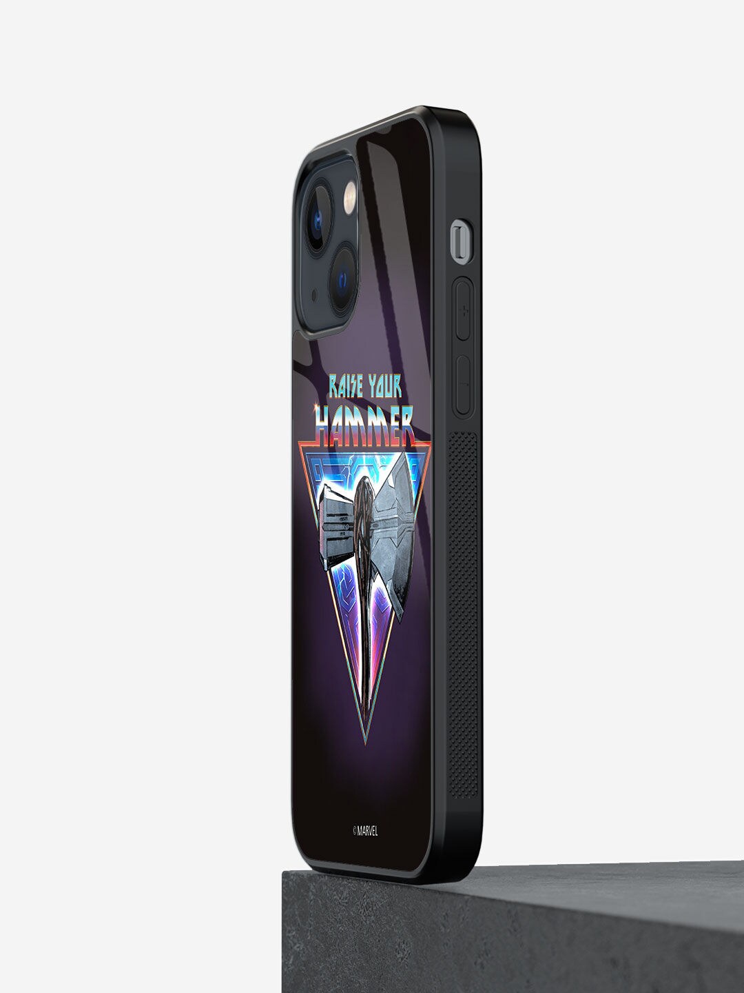 

macmerise Purple Worthy Raise your Hammer Printed Glass iPhone 13 Mini Back Case