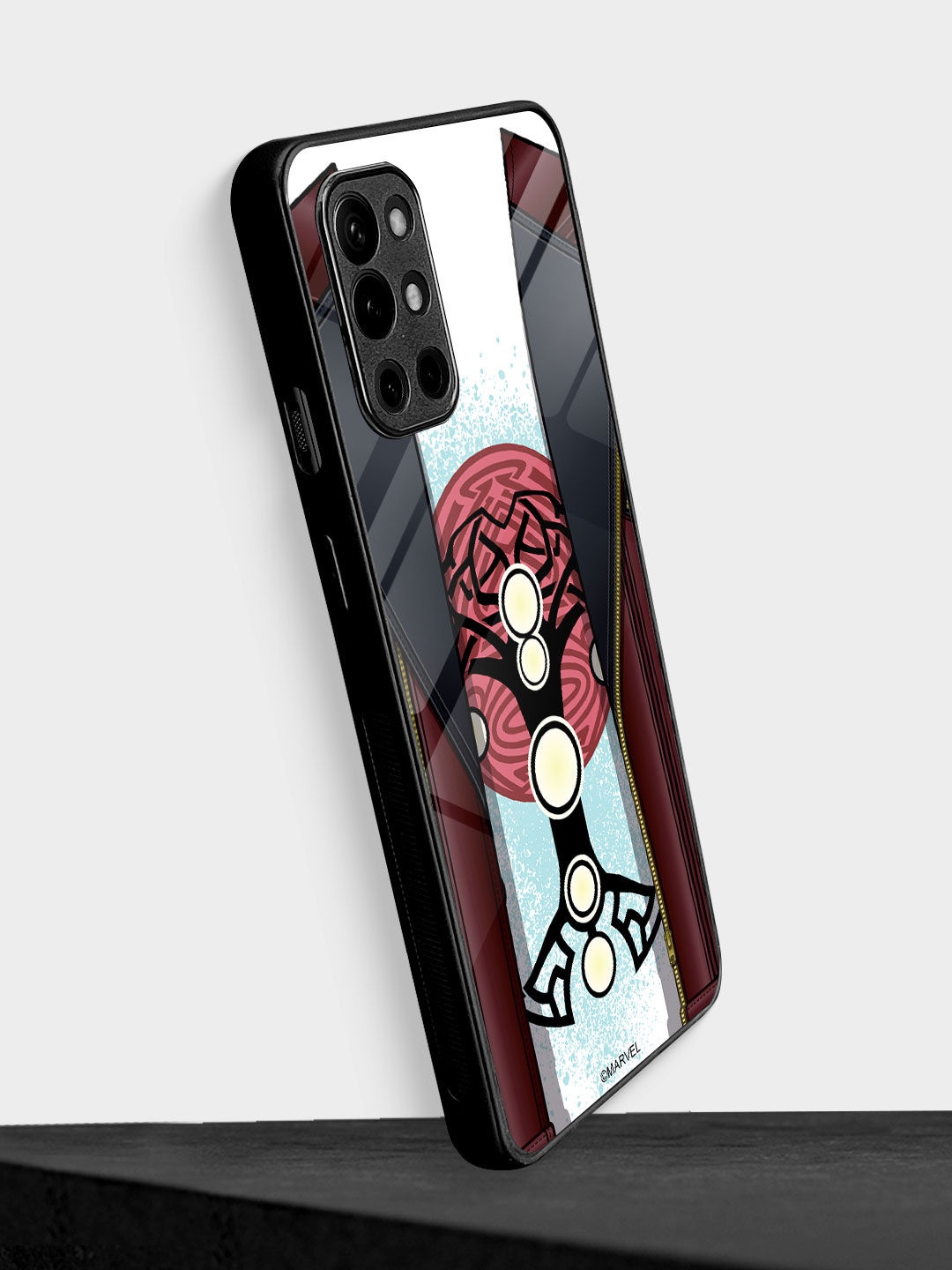 

macmerise Black & Red Suit Up Ravager Thor Printed Oneplus 9R Back Case
