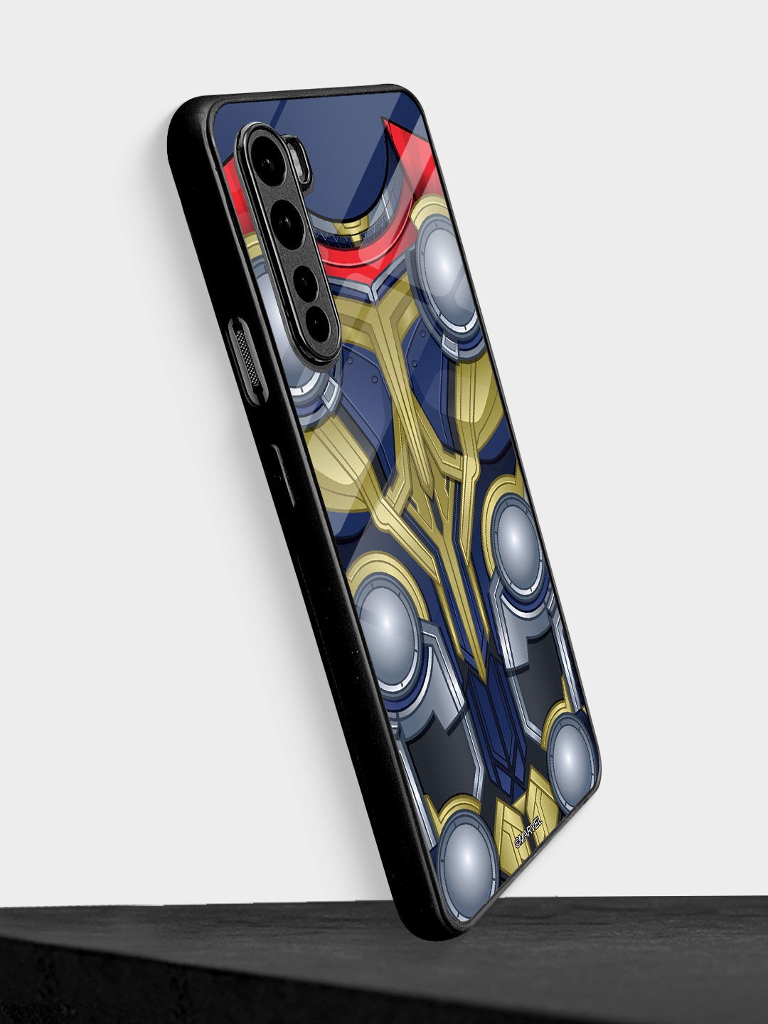 

macmerise Navy Blue & gold-Coloured Printed iPhone Oneplus Nord Back Case