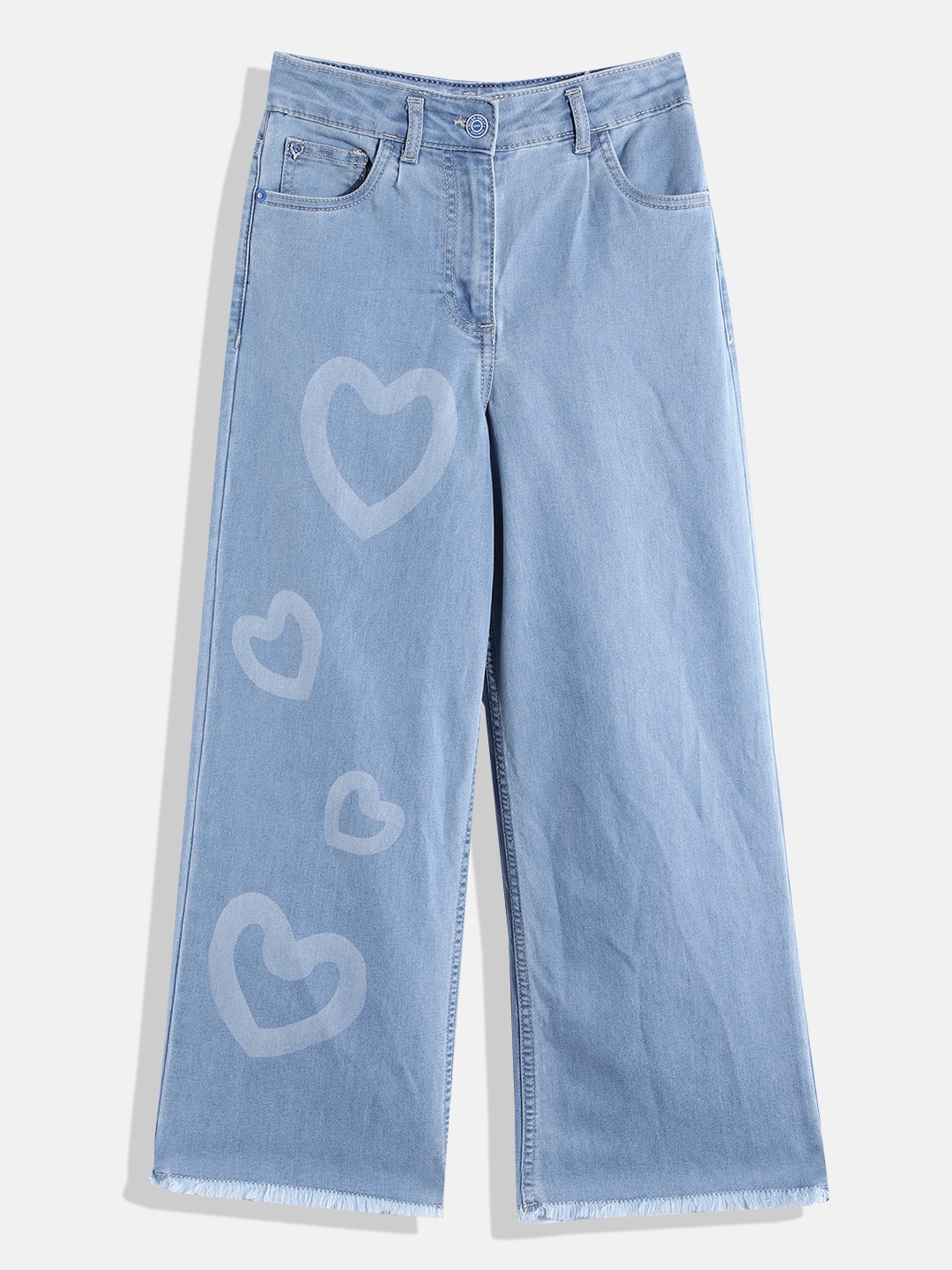 

Allen Solly Junior Girls Wide Leg Light Fade Stretchable Jeans, Blue