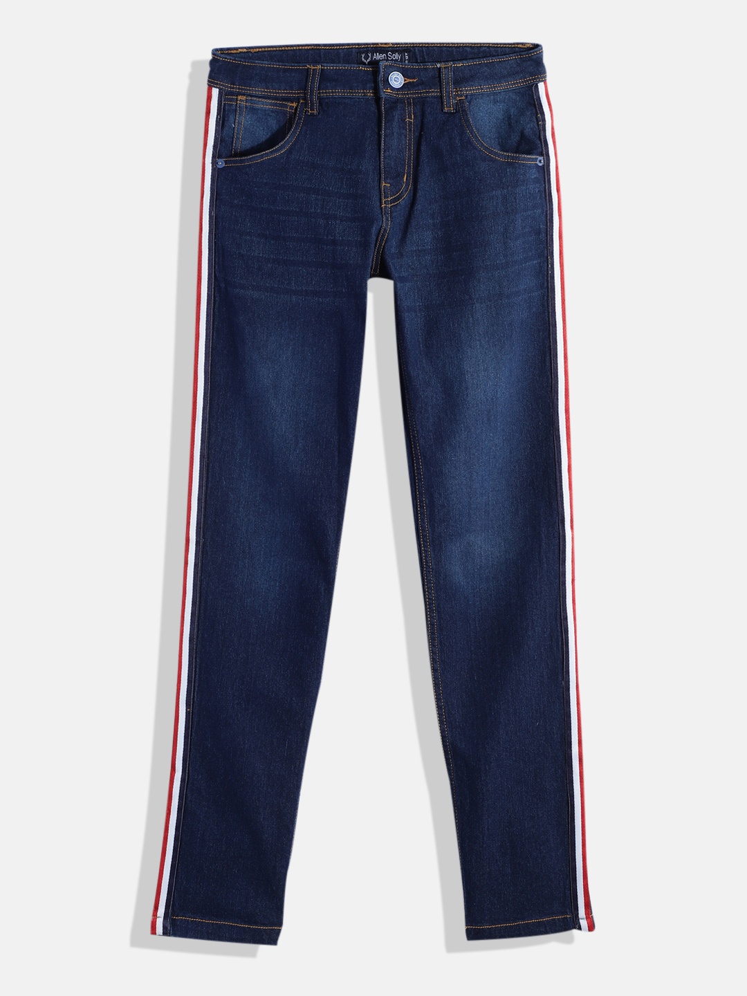 

Allen Solly Junior Boys Slim Fit Light Fade Stretchable Jeans, Navy blue