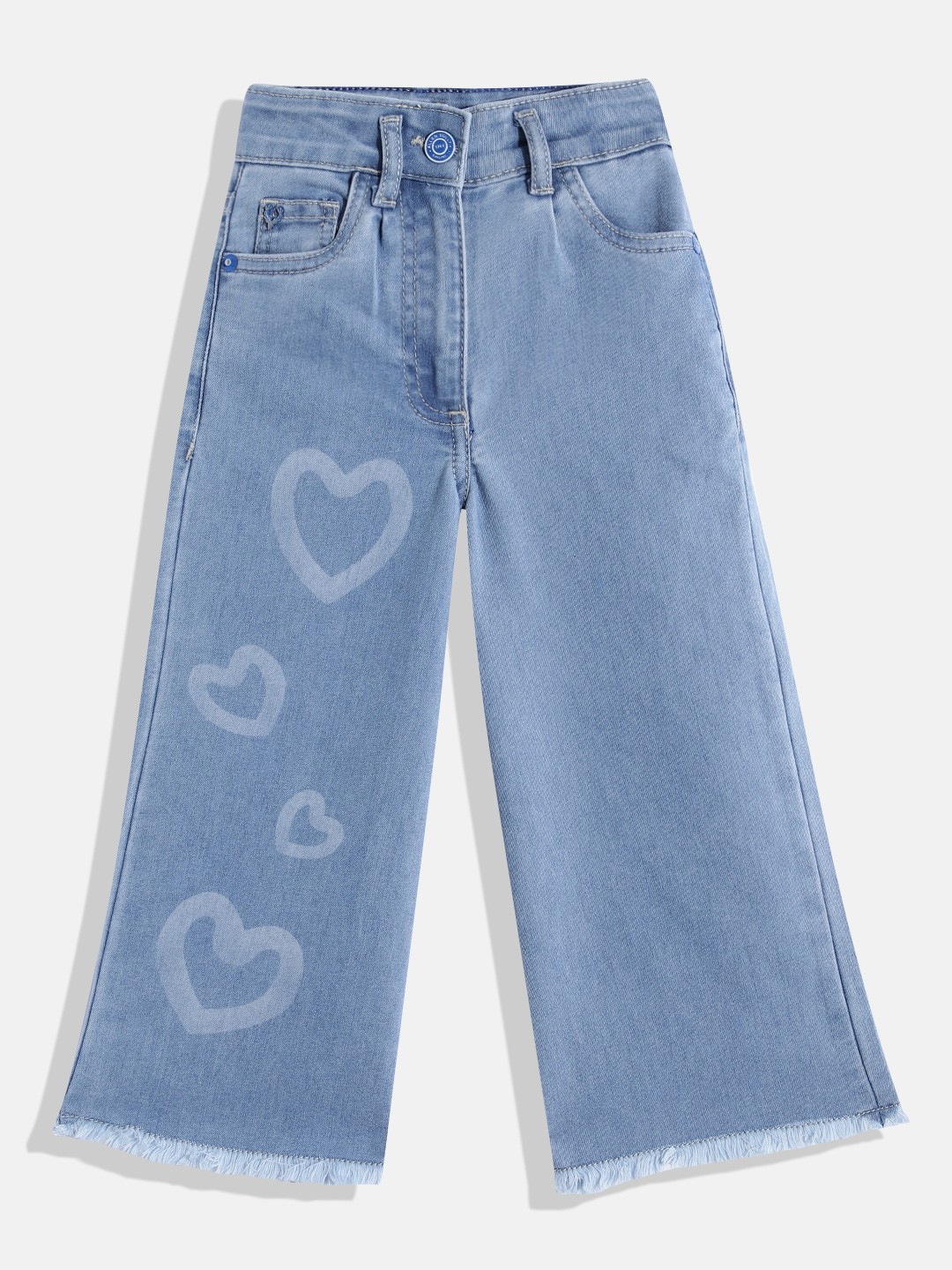 

Allen Solly Junior Girls Wide Leg Light Fade Stretchable Jeans, Blue