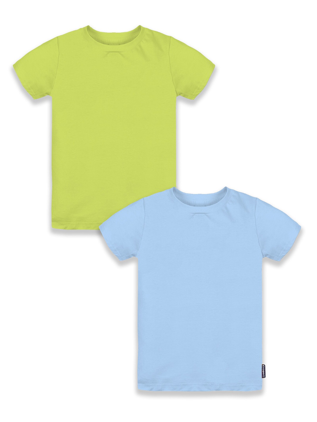 

KiddoPanti Boys Pack of 2 Green & Blue Pure Cotton T-shirt