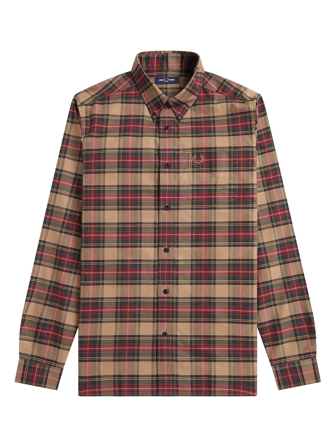 

Fred Perry Men Brown Comfort Tartan Checks Checked Casual Shirt