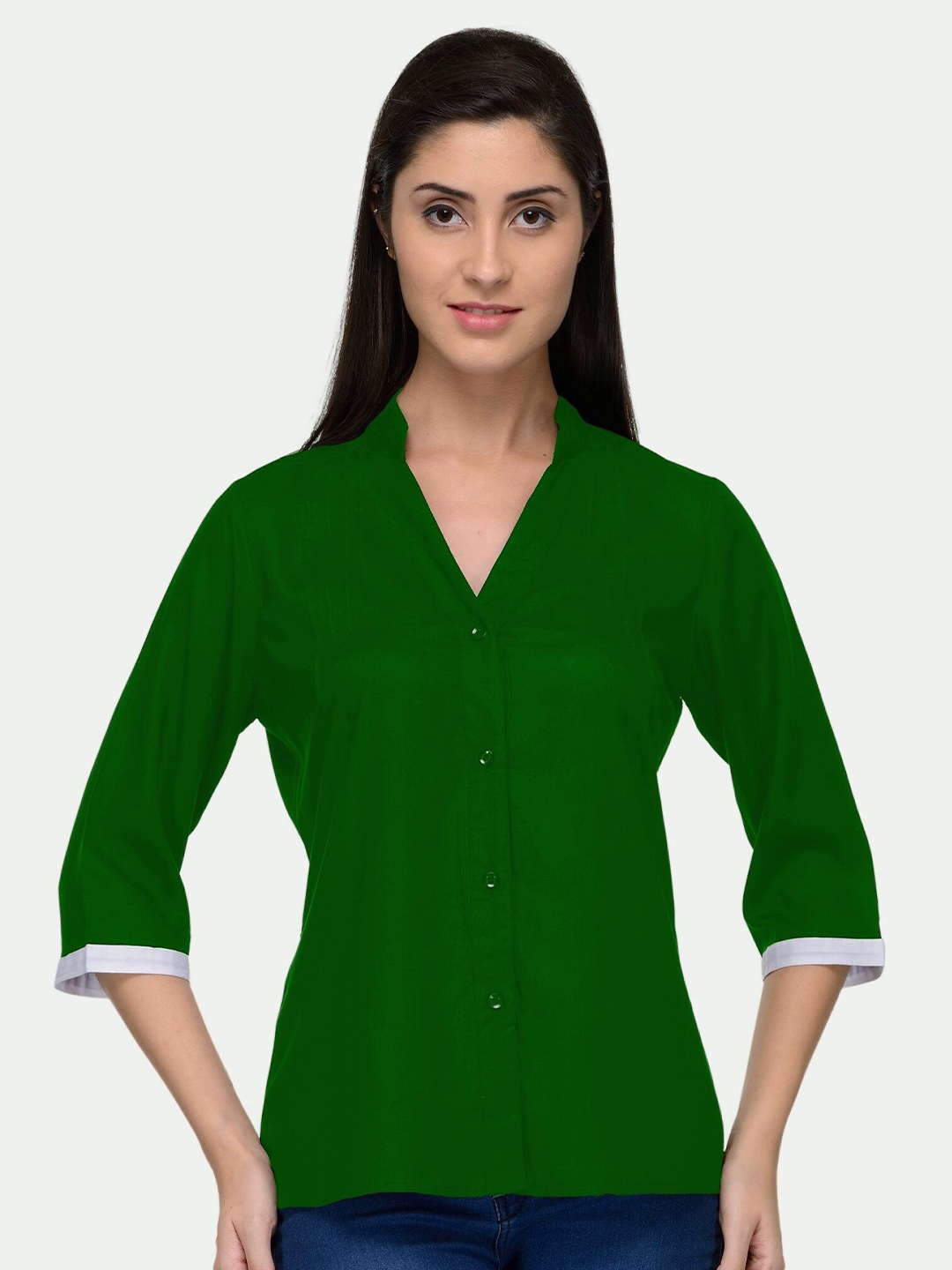 

PATRORNA Women Green Comfort Casual Shirt