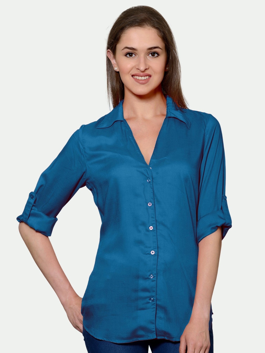 

PATRORNA Women Blue Comfort Casual Shirt