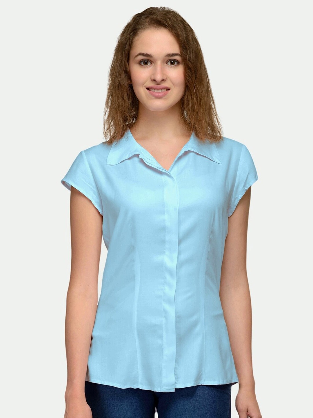 

PATRORNA Women Blue Comfort Casual Shirt