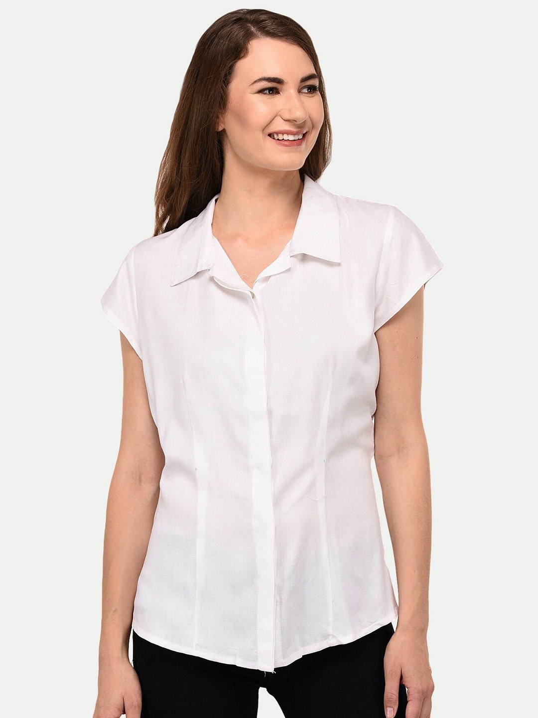 

PATRORNA Women White Comfort Casual Shirt