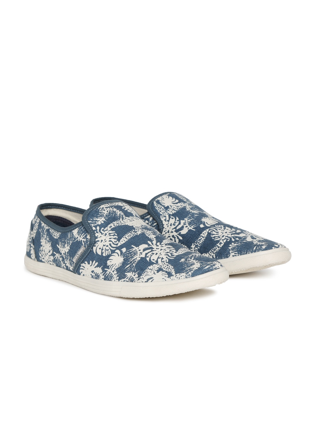 

Jack & Jones Men Blue Printed Slip-On Sneakers
