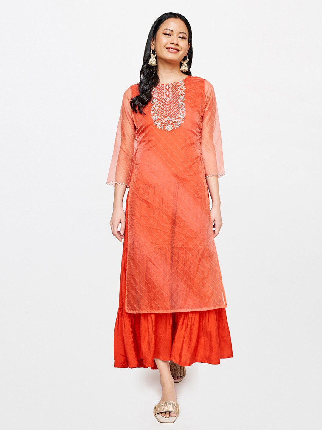 

Global Desi Women Red A-Line Dress