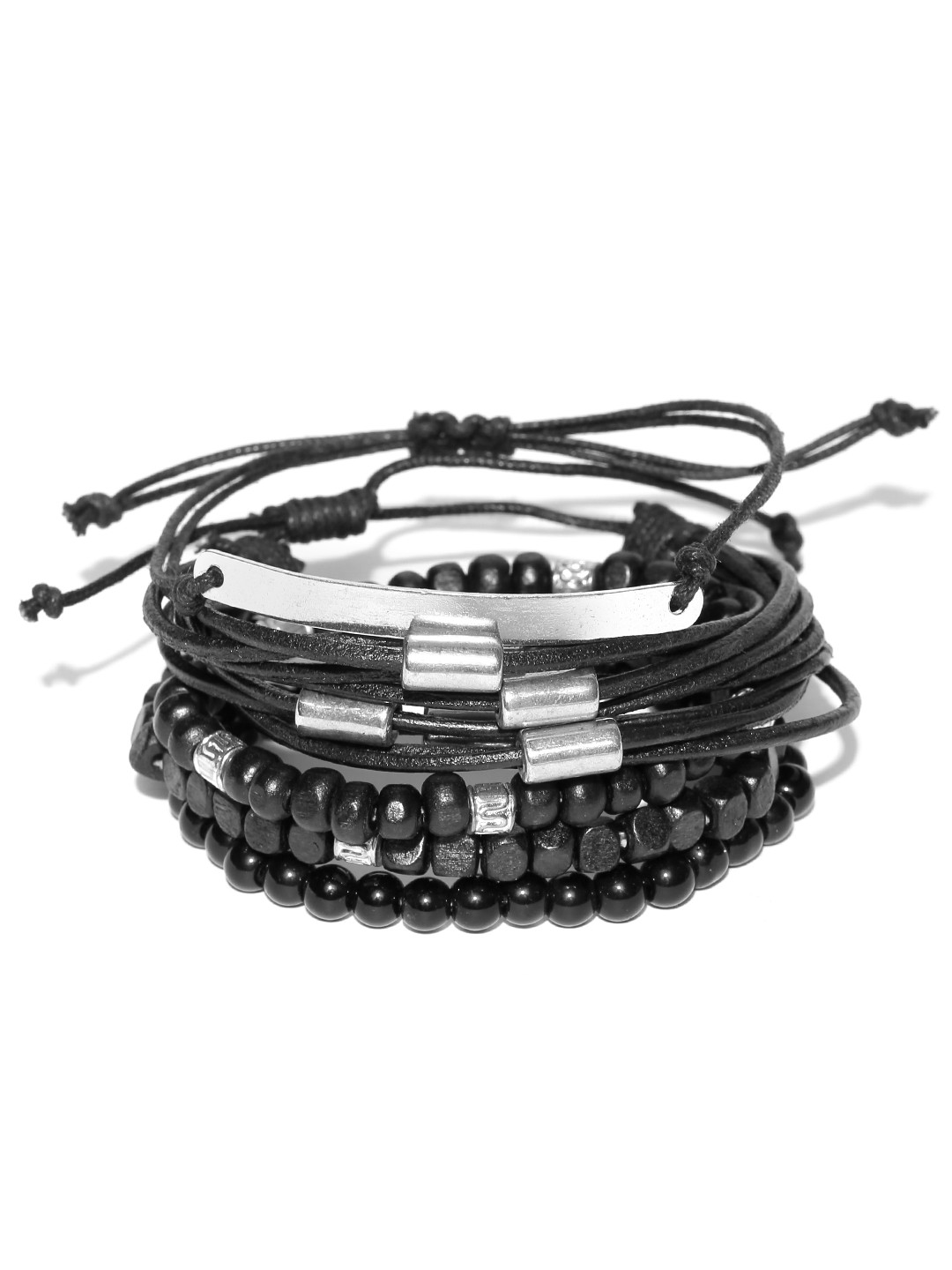 

Blueberry Men Set of 5 Black Bracelets