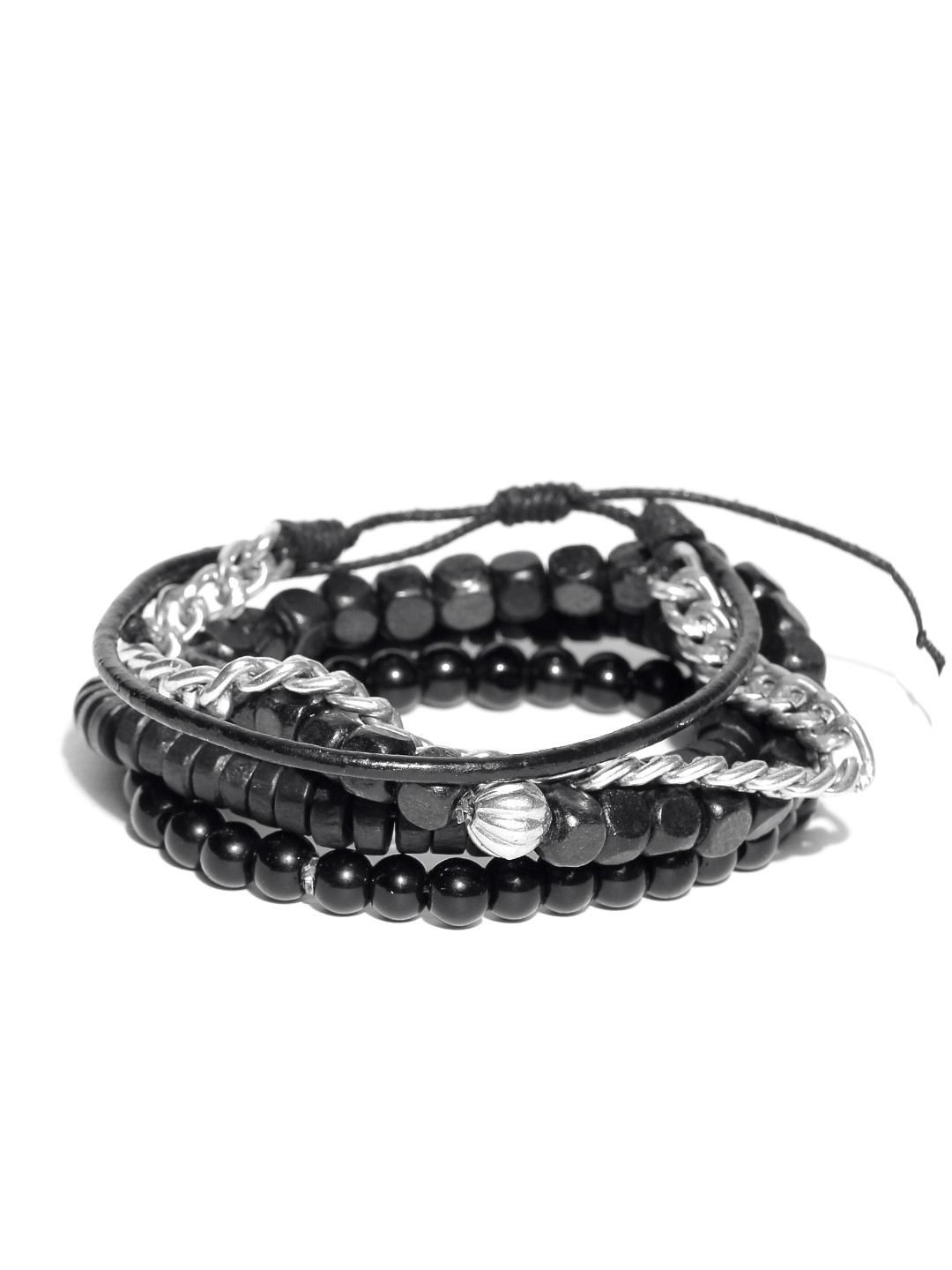 

Blueberry Men Set of 4 Black Bracelets