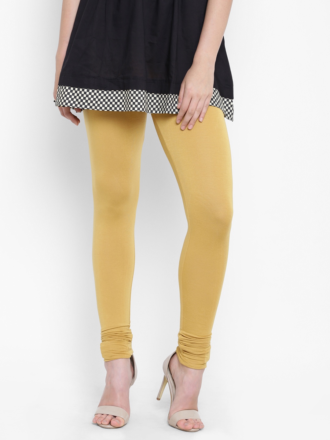 

AURELIA Mustard Yellow Churidar Leggings