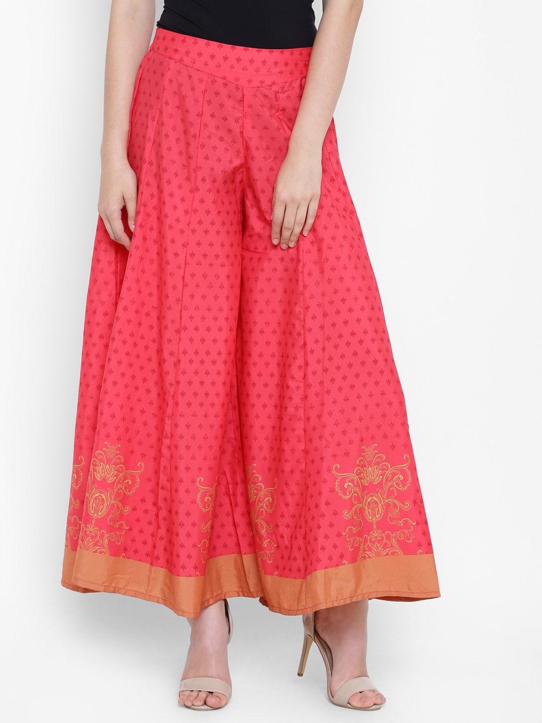 

AURELIA Women Pink Printed Flared Palazzos