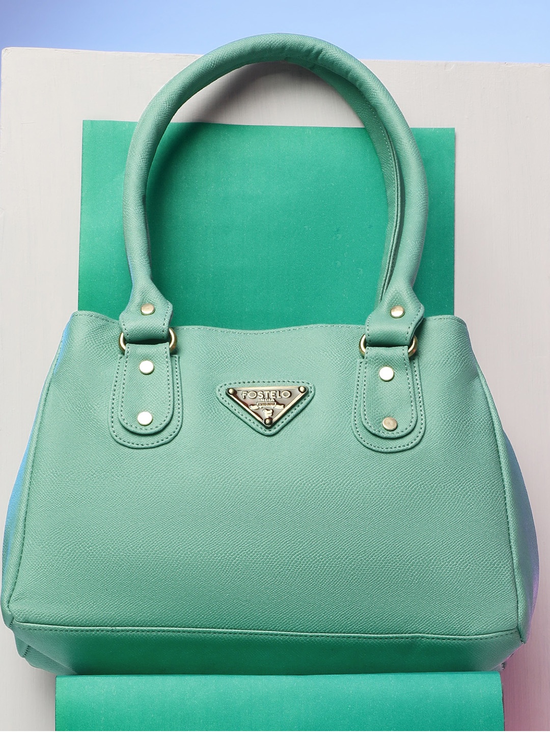 

Fostelo Turquoise Blue PU Structured Casual Shoulder Bag