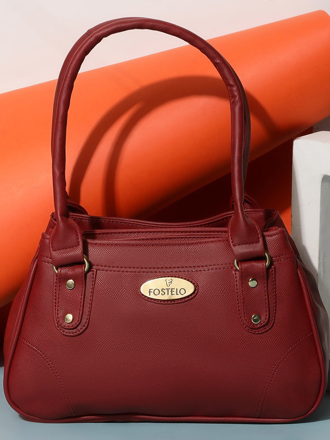 

Fostelo Maroon PU Structured Shoulder Bag