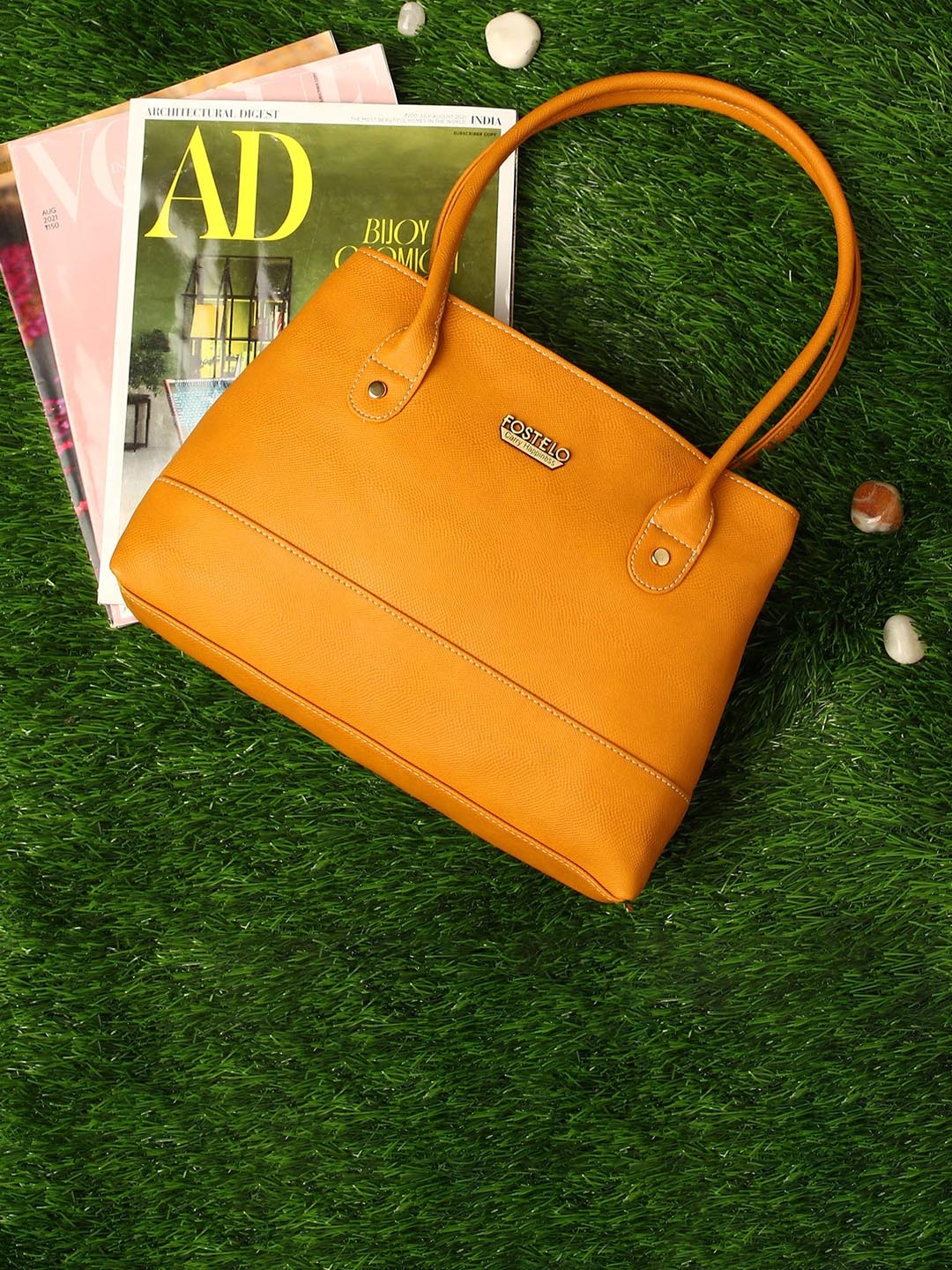 

Fostelo Orange PU Structured Shoulder Bag