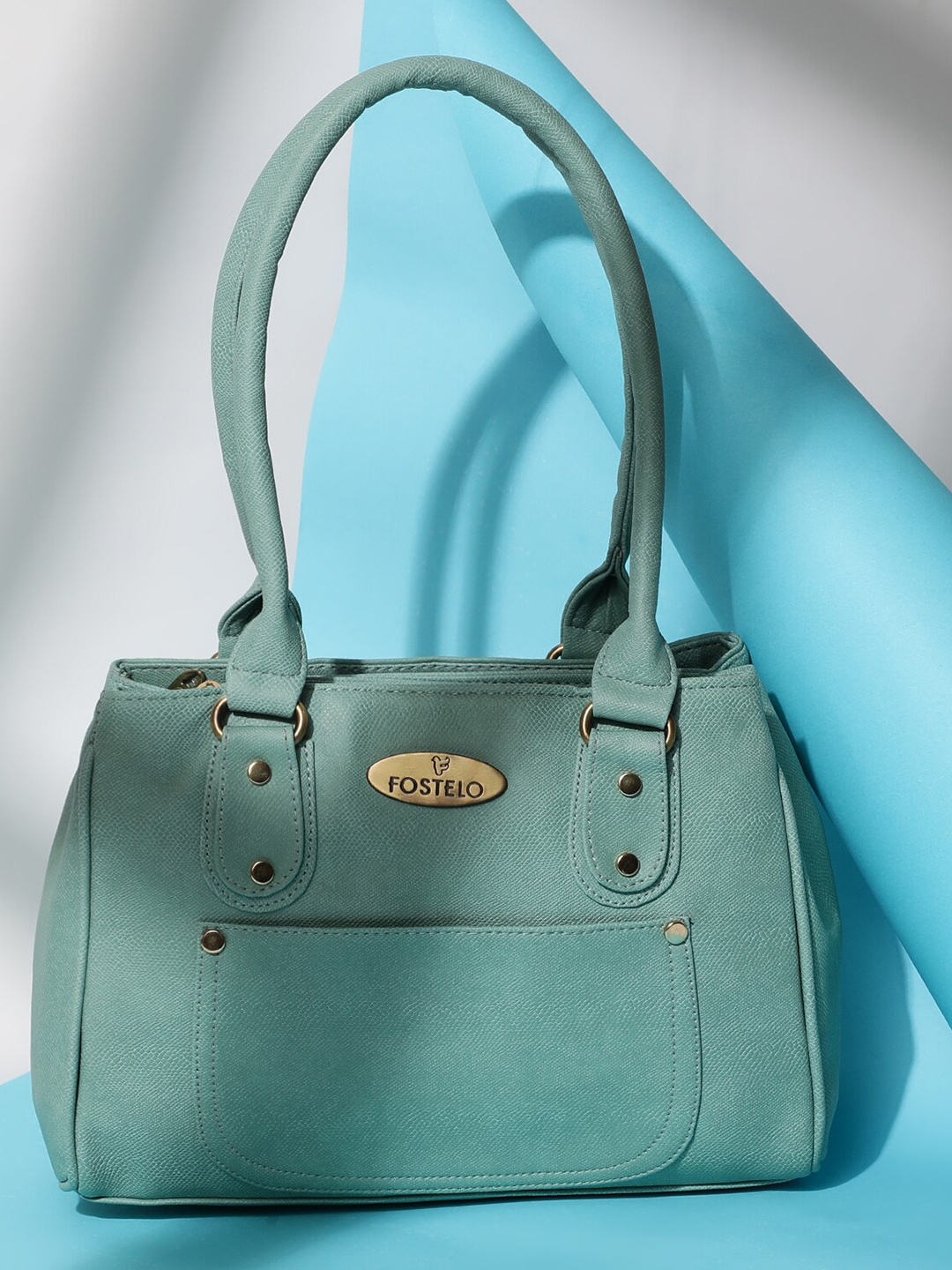 

Fostelo Turquoise Blue PU Structured Shoulder Bag