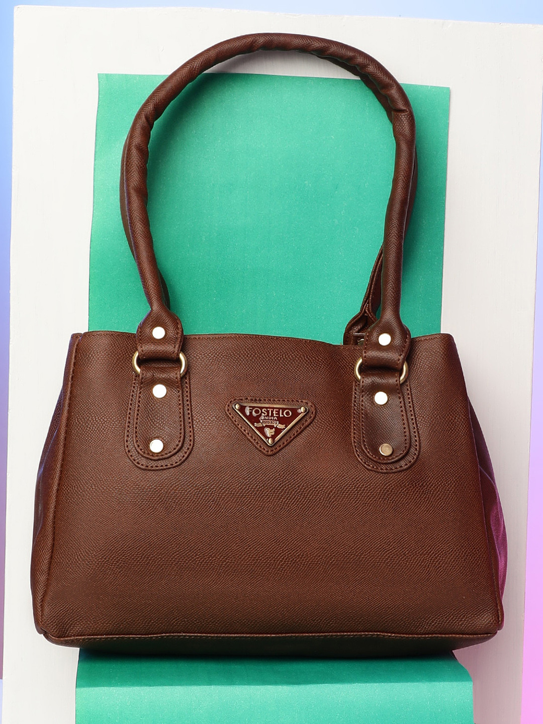 

Fostelo Brown PU Structured Shoulder Bag