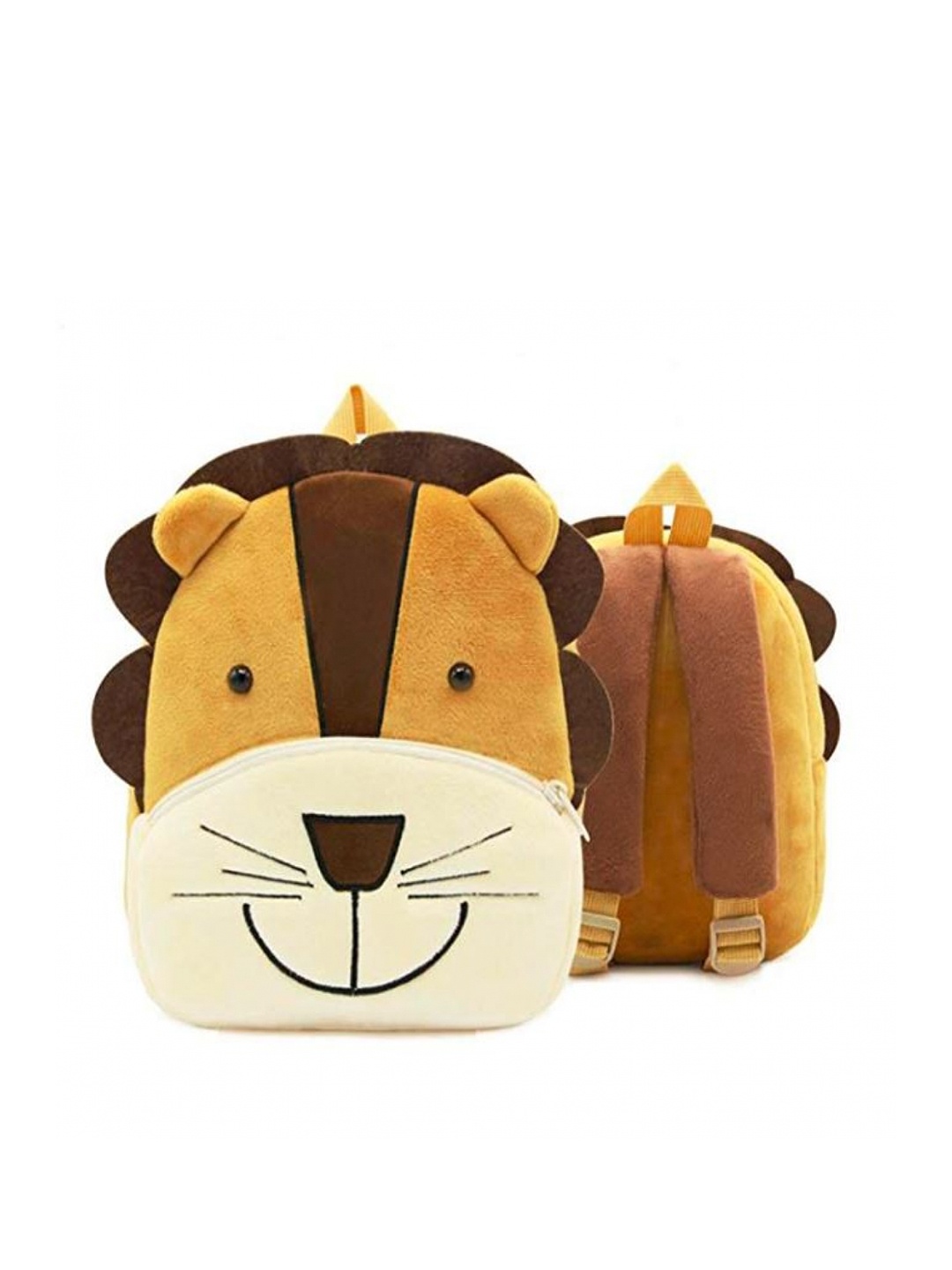 

Frantic Unisex Kids Brown & Beige Graphic Lion Backpack