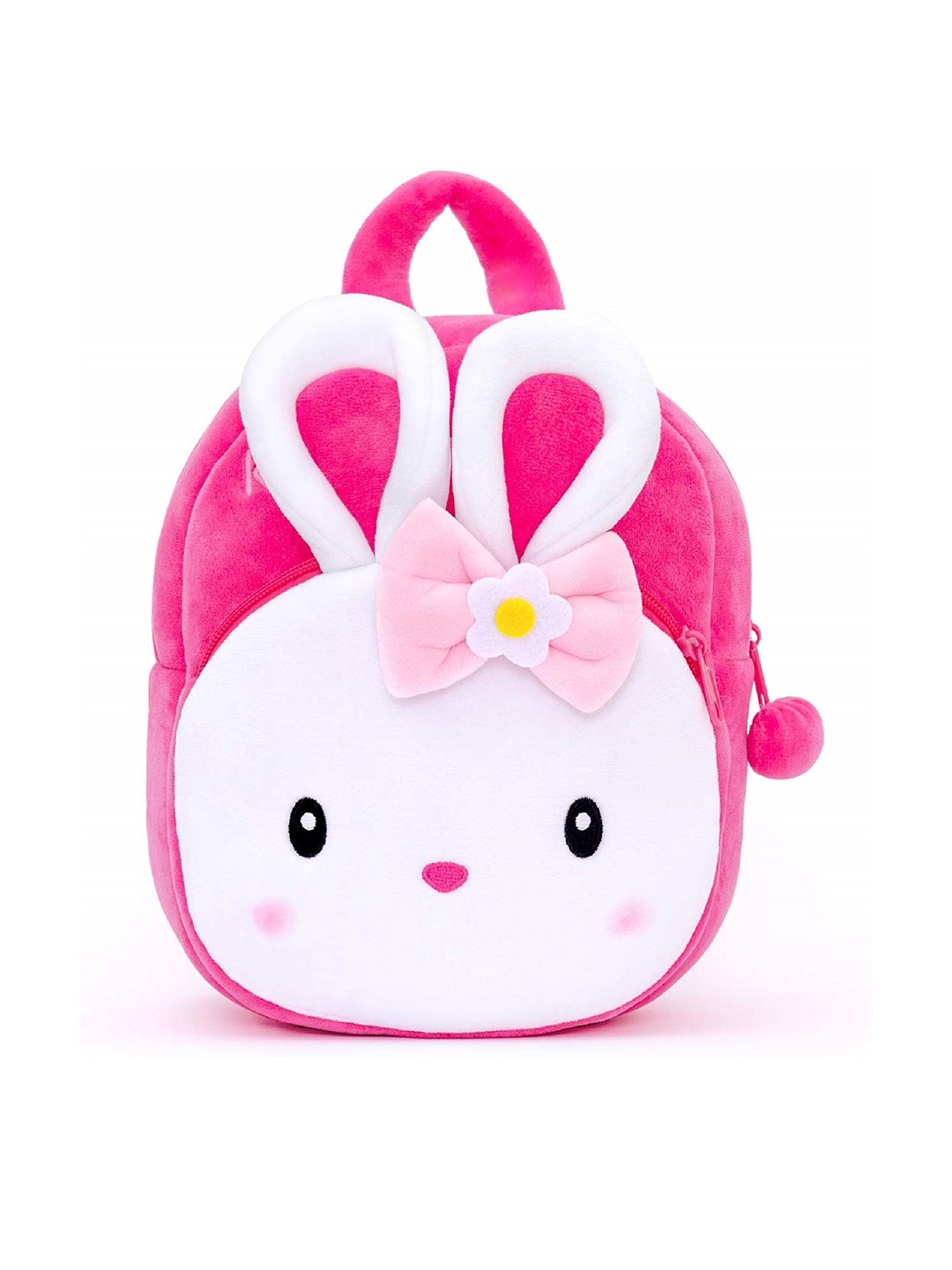 

Frantic Kids Pink & White Velvet Konggi Rabbit Backpack