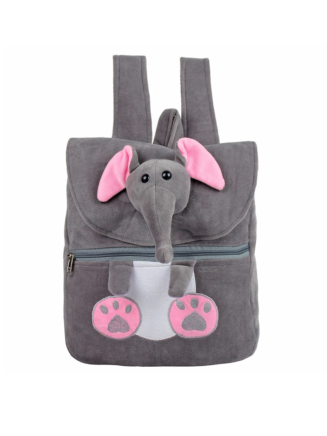 

Frantic Unisex Kids Grey & Pink Padded Strap Backpack