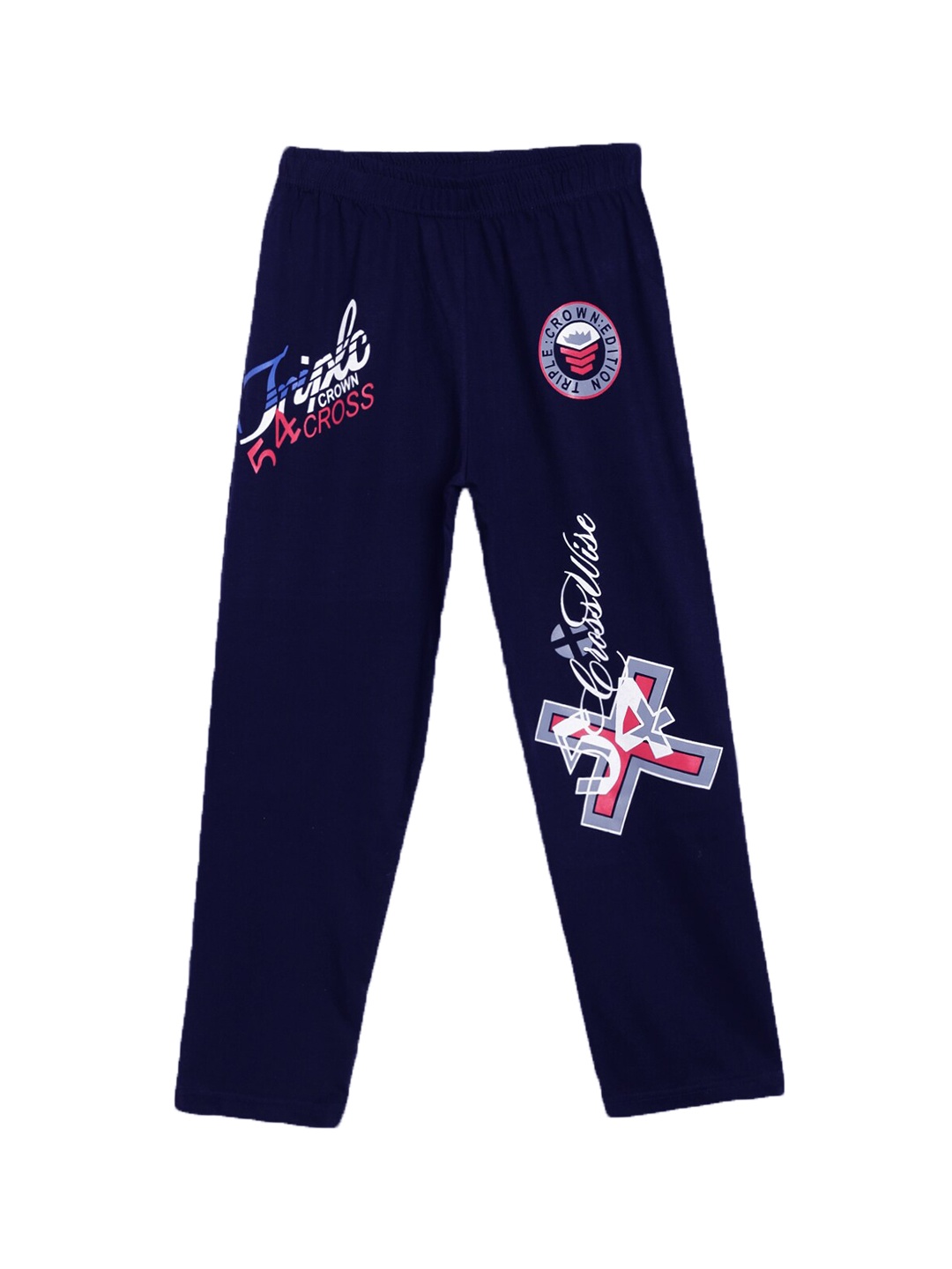 

SWEET ANGEL Boys Navy Blue Solid Pure Cotton Track Pants