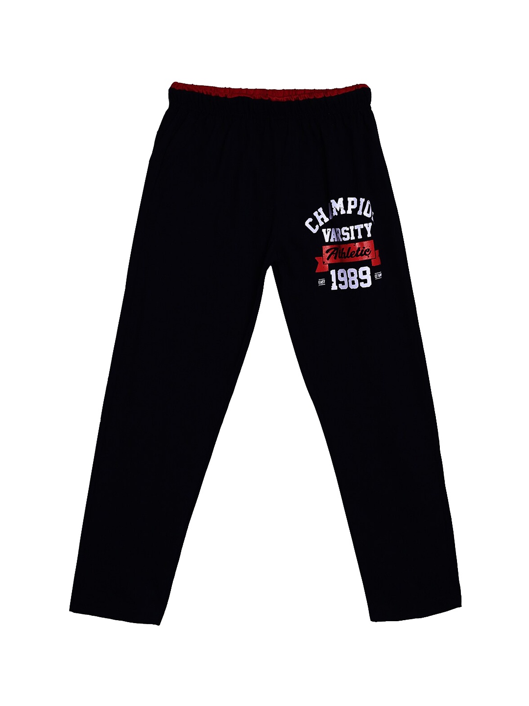 

SWEET ANGEL Boys Black Solid Typography Pure Cotton Track Pant