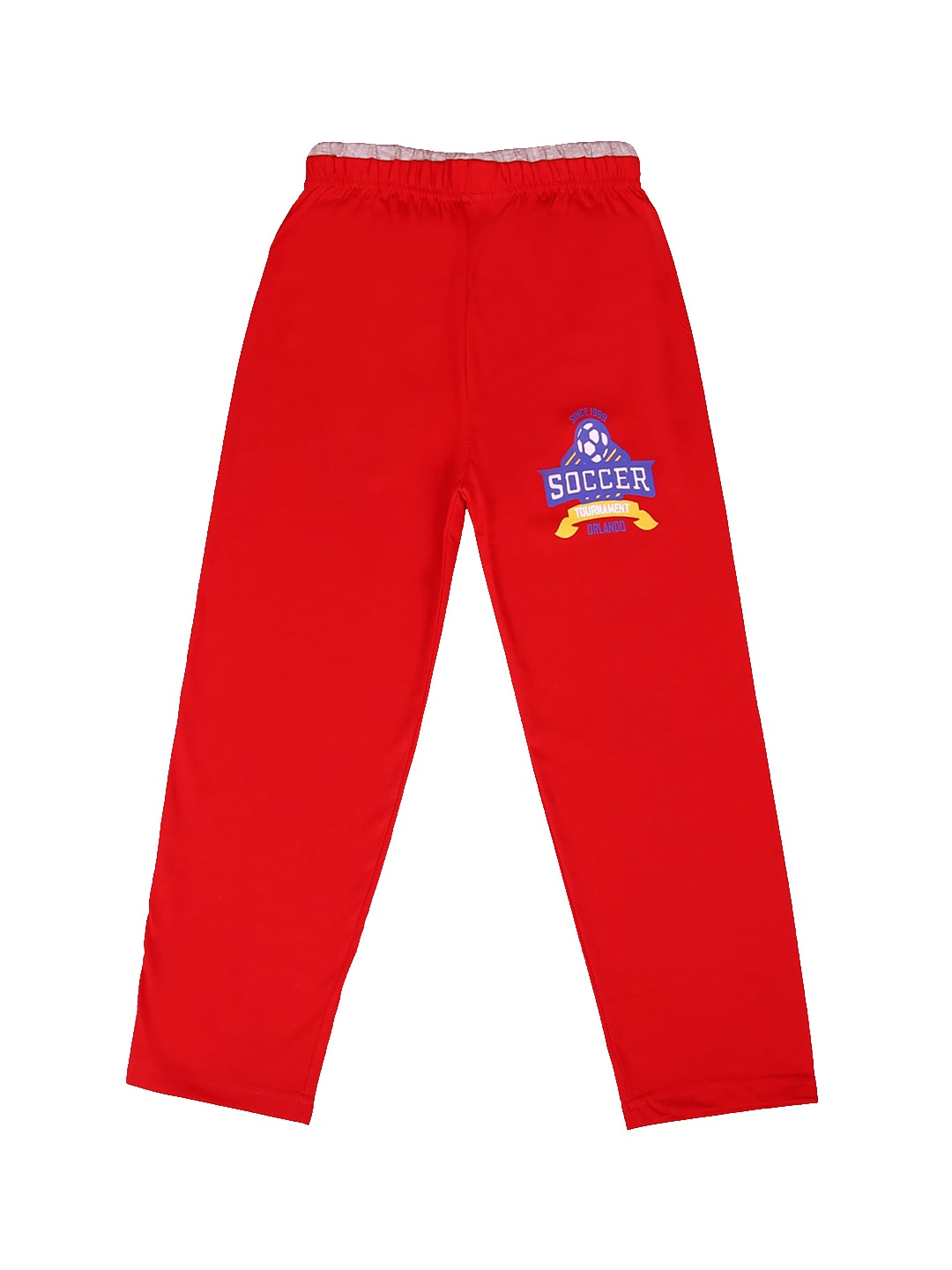 

SWEET ANGEL Boys Red & Blue Printed Straight fit Cotton Track Pant