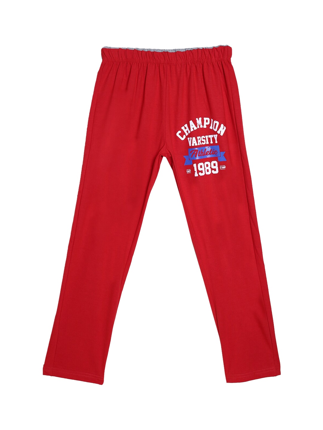 

SWEET ANGEL Boys Red Typography Pure Cotton Relaxed-Fit Track Pants