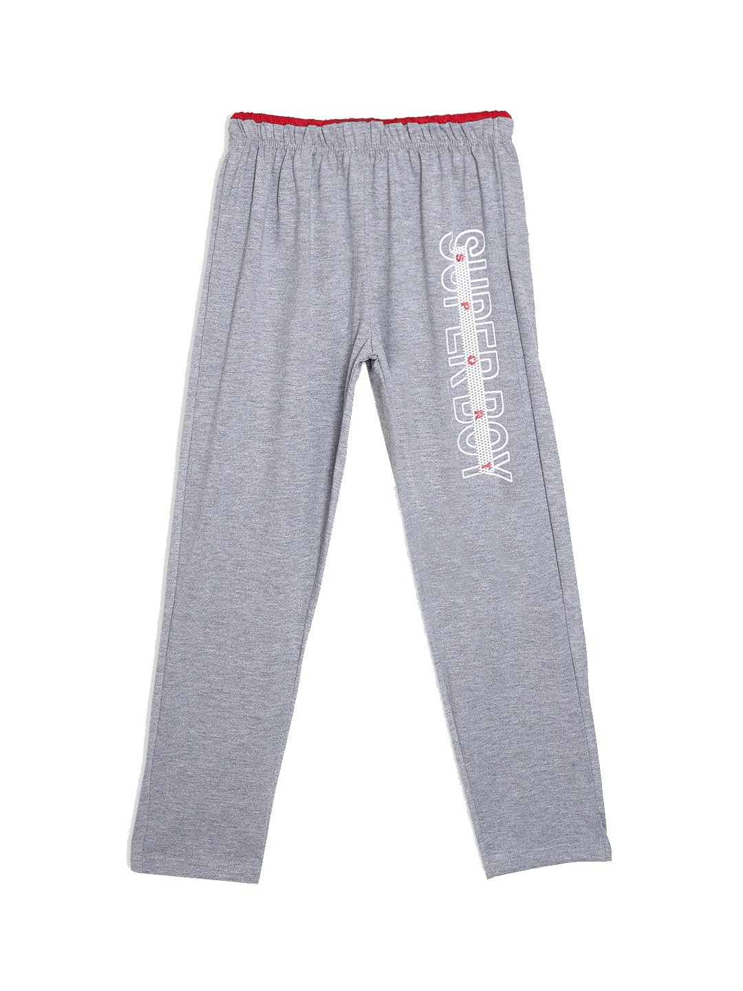 

SWEET ANGEL Boys Grey Melange Solid Pure Cotton Relaxed-Fit Track Pants
