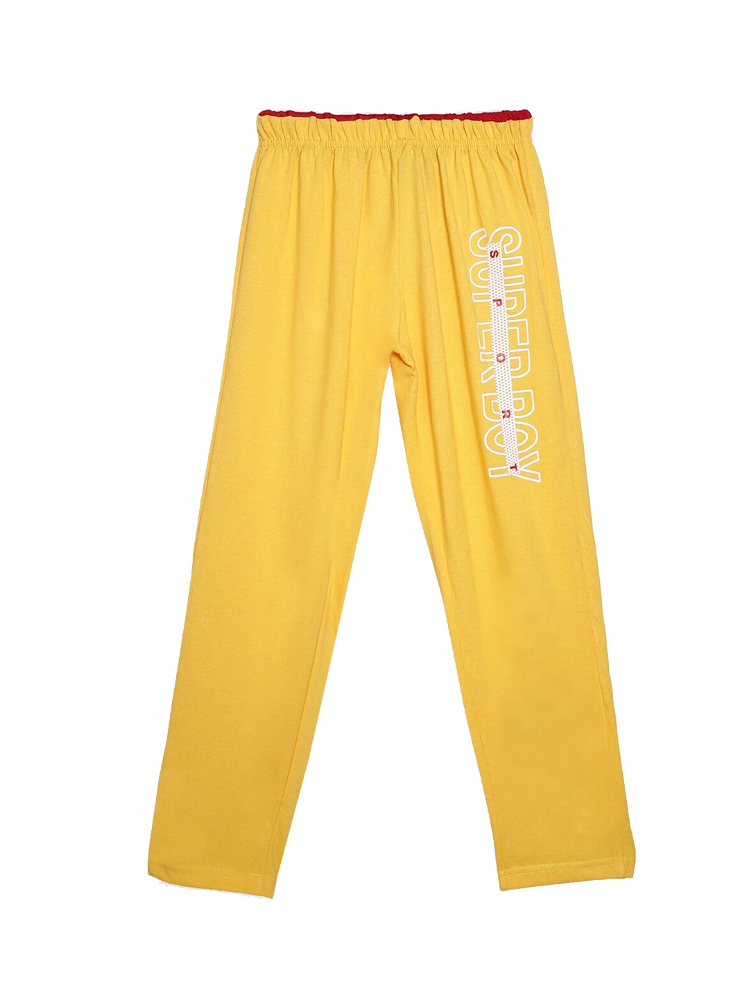 

SWEET ANGEL Boys Yellow Solid Pure Cotton Relaxed-Fit Track Pant