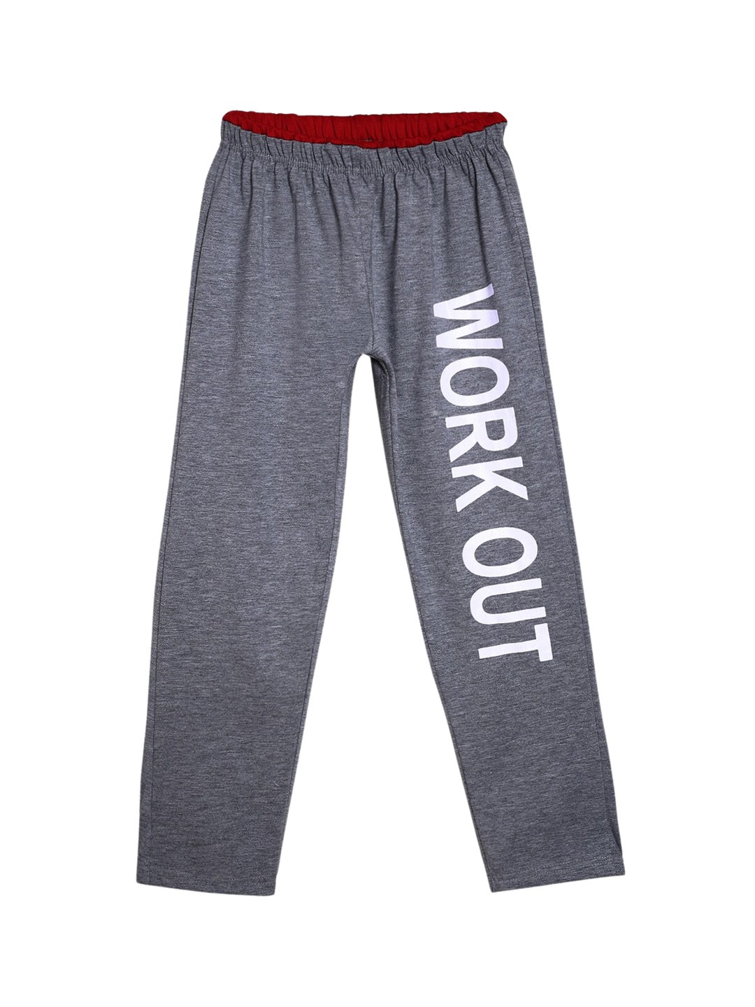 

SWEET ANGEL Boys Grey & White Printed Straight-Fit Cotton Track Pant