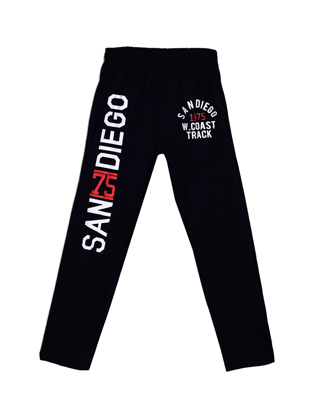 

SWEET ANGEL Boys Black & White Printed Relaxed-Fit Pure Cotton Track Pants