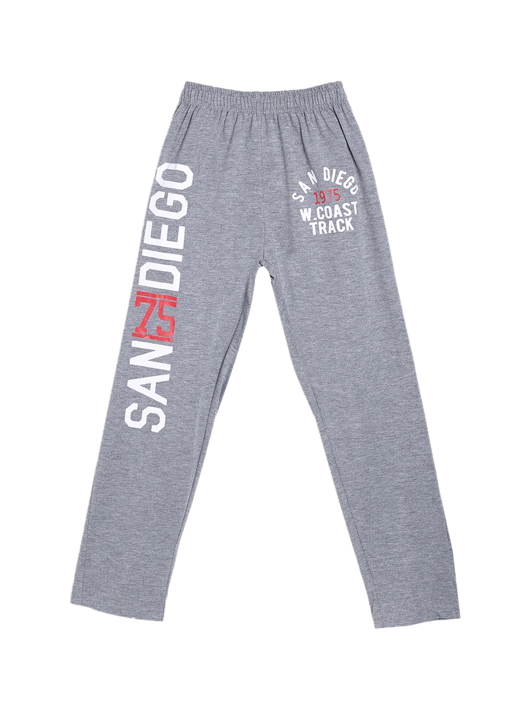 

SWEET ANGEL Boys Grey Melange Printed Relaxed Fit Track Pants