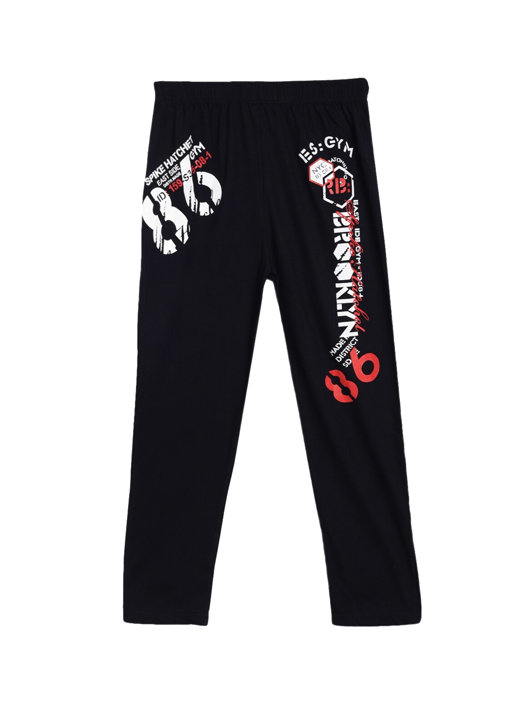 

SWEET ANGEL Boys Black Typography Printed Pure Cotton Relaxed-Fit Track Pants