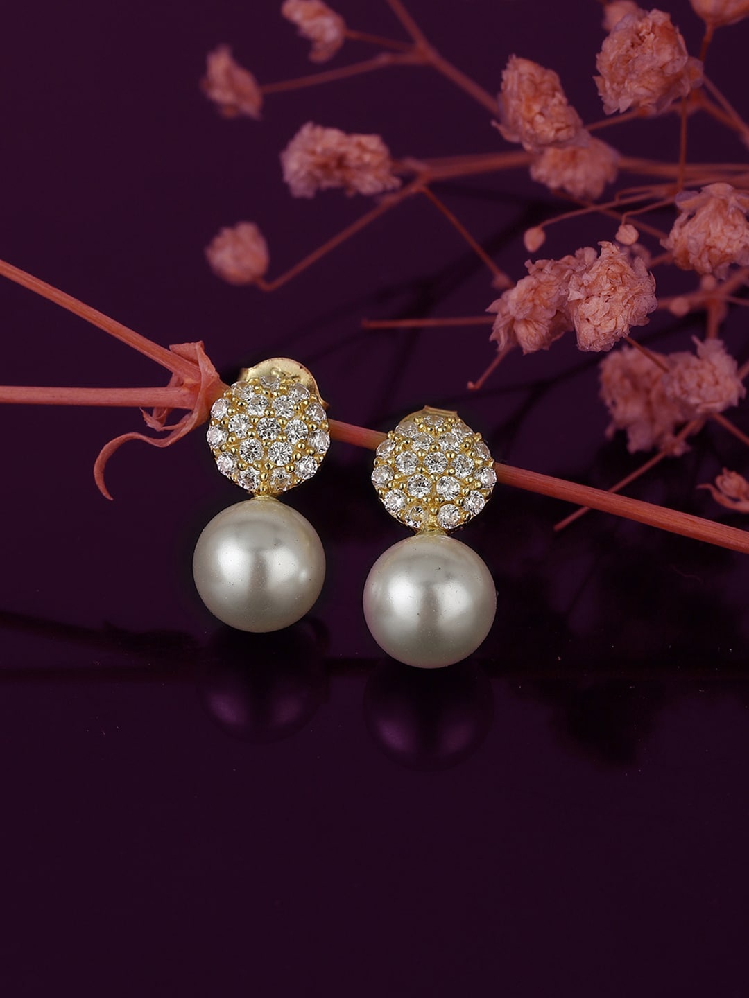 

VANBELLE Gold-Toned Circular Studs Earrings