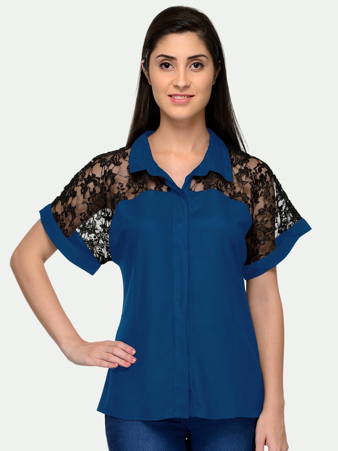 

PATRORNA Women Blue Comfort Casual Shirt