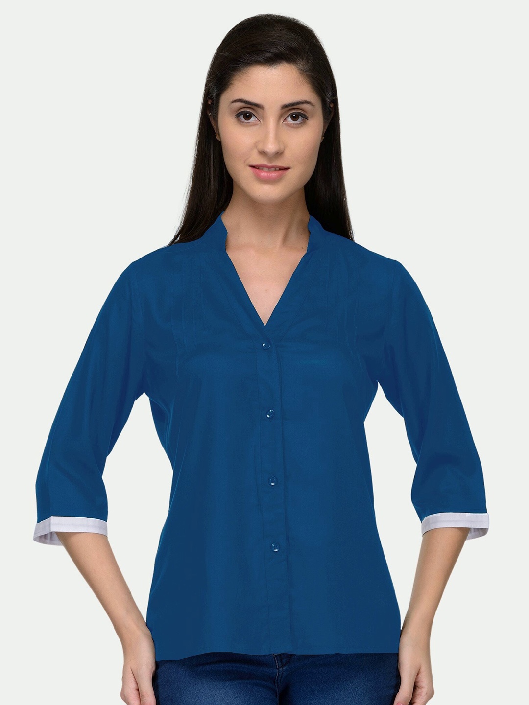 

PATRORNA Women Blue Comfort Casual Shirt