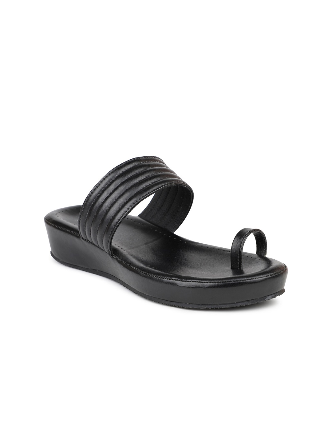 

Inc 5 Women Black Solid Comfort Sandals
