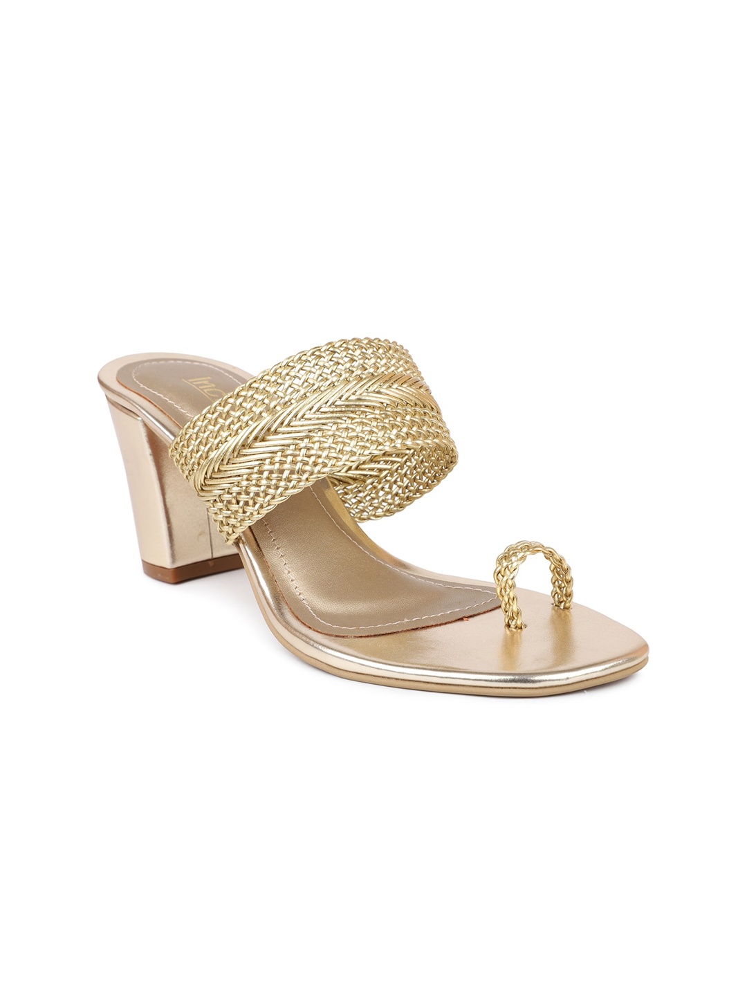 

Inc 5 Gold-Toned Textured Block Heels