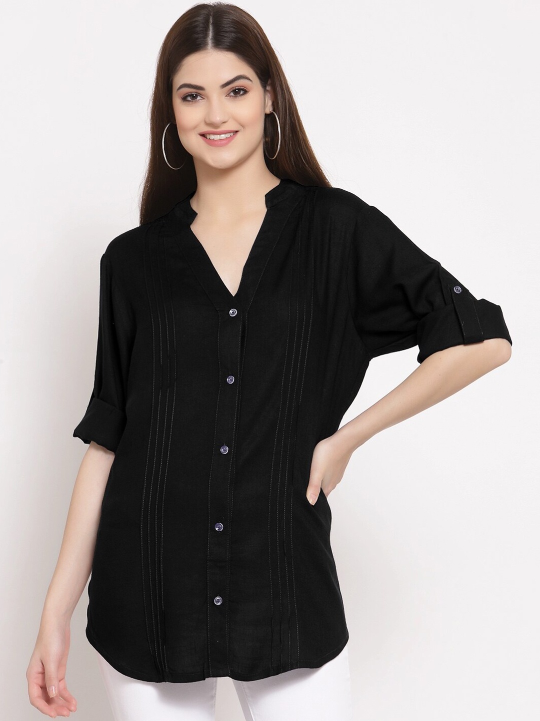 

PATRORNA Women Black Comfort Casual Shirt