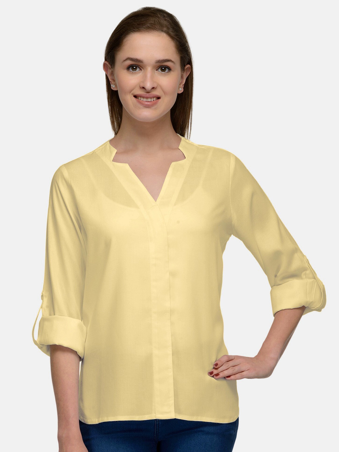 

PATRORNA Women Gold-Toned Comfort Casual Shirt