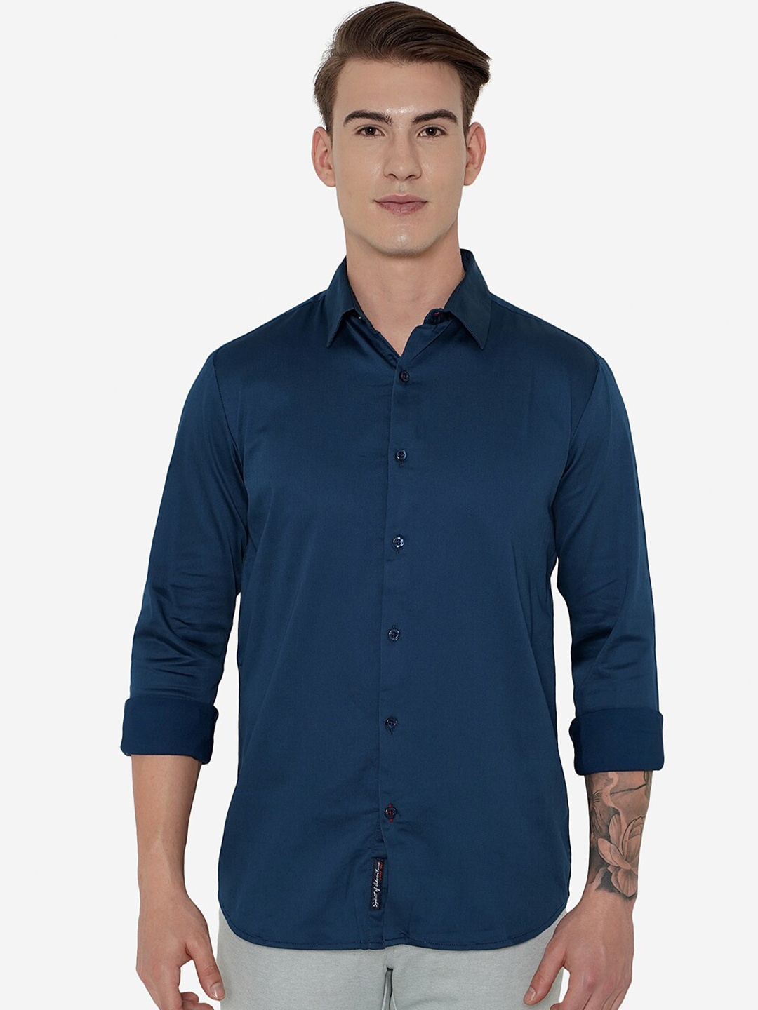 

JADE BLUE Men Blue Slim Fit Pure Cotton Casual Shirt