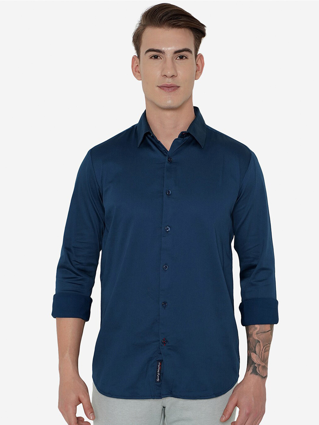 

JADE BLUE Men Blue Slim Fit Pure Cotton Casual Shirt