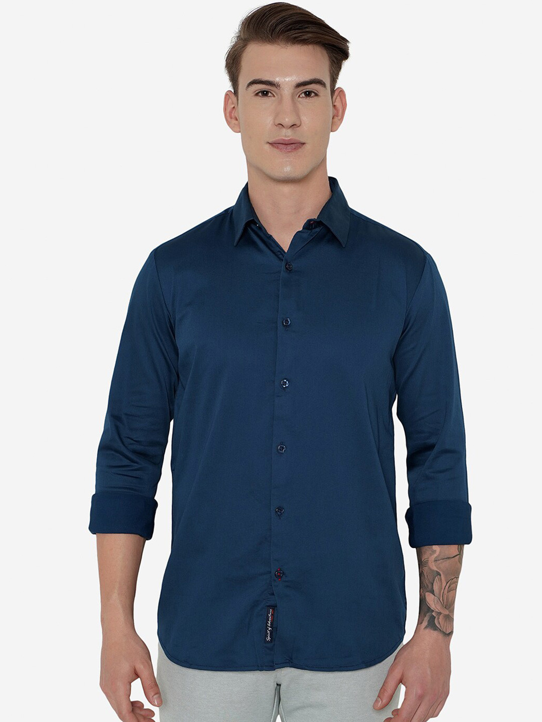 

JADE BLUE Men Blue Slim Fit Pure Cotton Casual Shirt