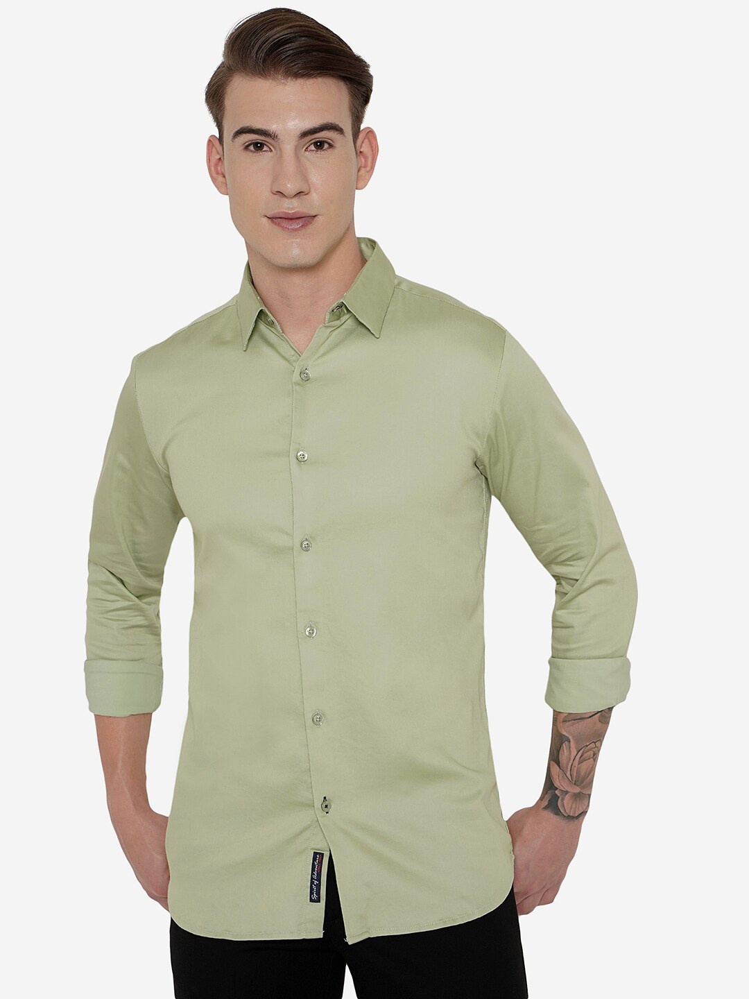 

JADE BLUE Men Green Slim Fit Casual Shirt