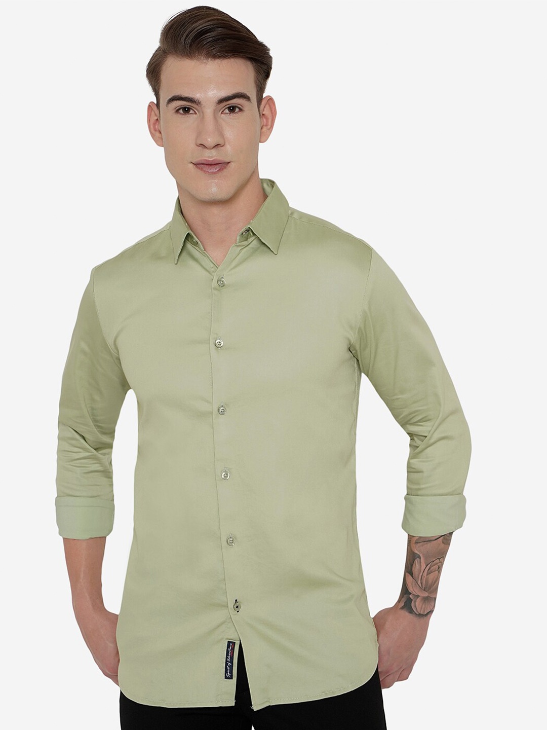

JADE BLUE Men Green Slim Fit Casual Shirt