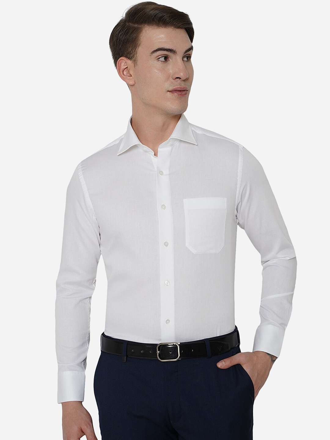 

METAL Men White Slim Fit Pure Cotton Formal Shirt